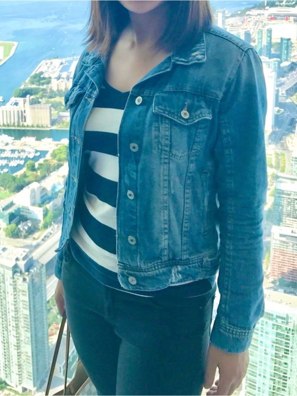 Zara Denim Cropped Jean Jacket Wash